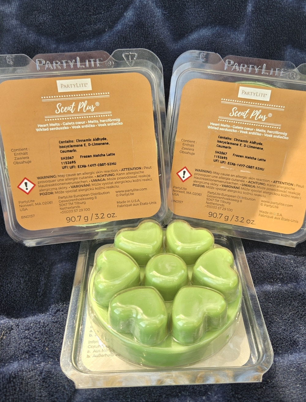 PartyLite Scent Plus Heart Melts - 3 Pack Fresh Matcha Latte